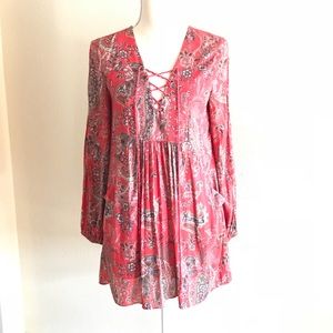 FREE PEOPLE RED LACE UP DRESS 😍